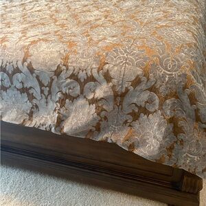 Elegant Brown and Silver Damask king duvet cover